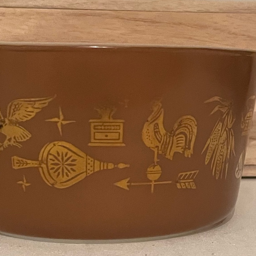 PYREX VINTAGE EARLY AMERICAN PATTERN 1 QT 473 - Picture 10 of 10